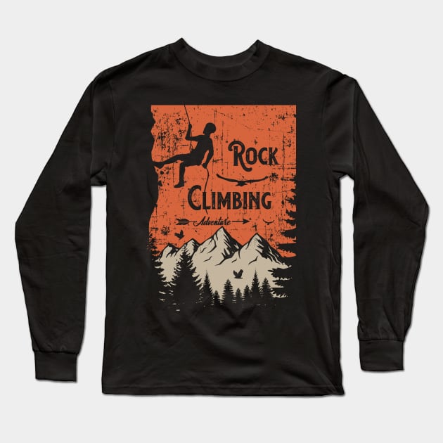 Rock climbing adventure distressed look Long Sleeve T-Shirt by HomeCoquette